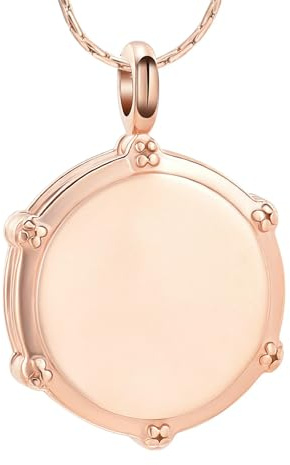 GMLRTOSPT Gravsmycken för aska, minneshänge för nära och kära, i rostfritt stål, urnahalsband, souvenirpresent till trummisar, roséguld
