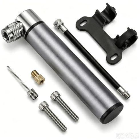 DEFIYEAR 1 Pcs Mini Bike Hand Pump, Presta Valve Portable Pumps | Stainless Steel,Max 160Psi, Fits Presta Schrader Valves, Comes With Mount Kit Hose Ball Needle For Bike Sports Ball Inflation