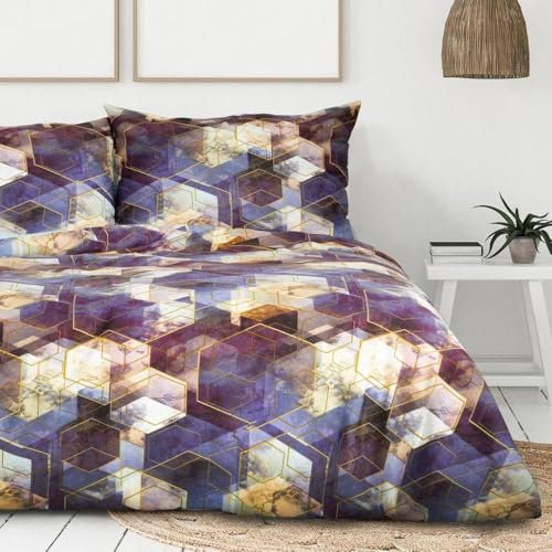 Eurofirany sängklädesset, låda, packad, presentmönster, sängkläder, mönstrad, modern, 3 delar, 160 x 200 220 x 200 cm (VITRAGE, 160 x 200 cm)