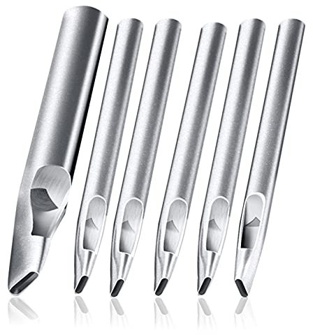 6 Stück ovale Lederstanzer, ovales Lederstanzer-Set, Lederlocher, flacher Bastelstanzer, Hohllochstanzer für Leder, Schneiden, Gürteltaschen, Dichtungen, DIY-Herstellung