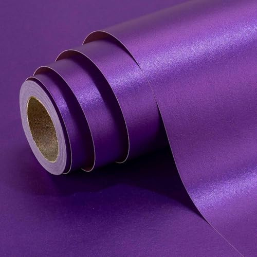 Wikadlik Papier cadeau violet, rouleau de papier d’emballage perlé-lustre de couleur unie de 43 cm x 10 m pour anniversaire, Halloween, vacances