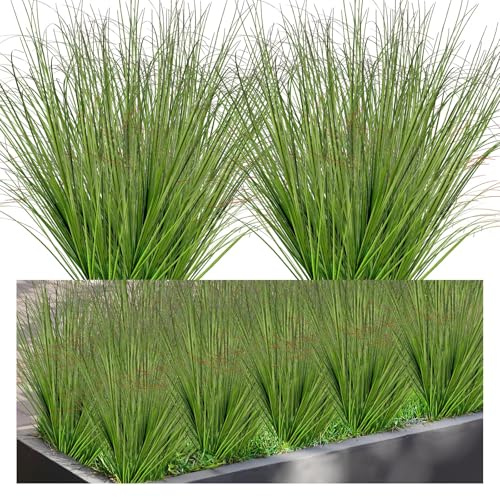 AMPUTEE 16 Bundles Artificial Grass Plant Realistic Plastic Fake Plants UV Resistant Greenery Shrubs Faux Plants Decorative Artificial plants for Indoor and Outdoor