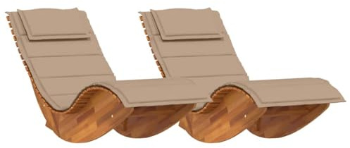 vidaXL Transat 2 pc Bois d'Acacia Massif Marron | Un look moderne qui s'intègre bien dans n'importe quel coin, En bois d'acacia massif,
