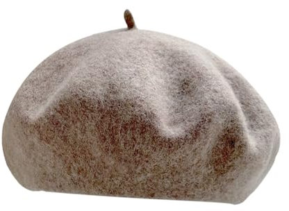Luckywaqng Béret en Laine Béret Français Hiver pour Artiste et Peintre Uni Femme Béret Basque Femme Béret Français Uni Laine, f, M