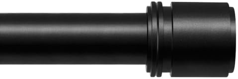 HOTOZON Barra Cortinas Negra 80-148 cm, Barras de Cortina Extensibles de 25 mm para Ventanas, Barra Cortina Decorativas con Remates con Tapón para Dormitorio, Salón
