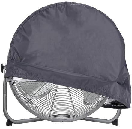PATIKIL 24.02x7.48x24.02 Inch Industrial Fan Cover, 1 Pcs Outdoor Fan Cover Waterproof Dustproof for Commercial Home Floor Direct-Drive Drum Fans, Grey