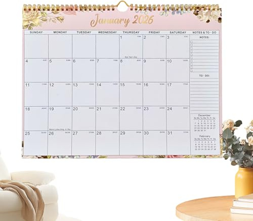 Kalender 2026-2027 Månatlig Planerare Med Dubbeltrådsbindning