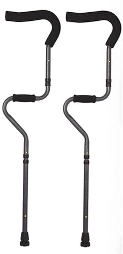 Muletas para caminar para adultos, muletas ligeras y plegables de aluminio para axilas, altura ergonómica ajustable para hombres y mujeres (61-75 pulgadas), ayuda para caminar