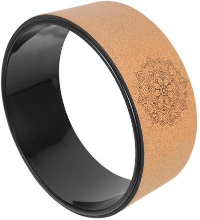 NOLITOY Rueda de Yoga Espalda de Corcho Natural, Herramienta Antideslizante para Pilates y Entrenamiento de Yoga, Alivia el Dolor y Mejora el Equilibrio