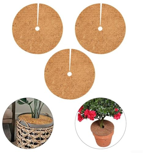 Discos de mantillo de coco a base de coco para paisajismo residencial y comercial, alfombrillas acondicionadoras del suelo para la salud de las plantas (40 cm)