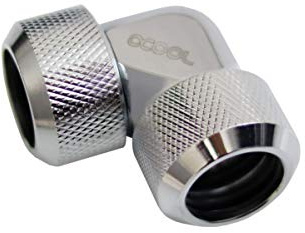 Alphacool 90 Grad 16mm AD auf 16mm AD Hardtube Adapter - 7 cm, für Server und Desktop, Messing, 0 dB, Wasser-Kühlung-Zubehör