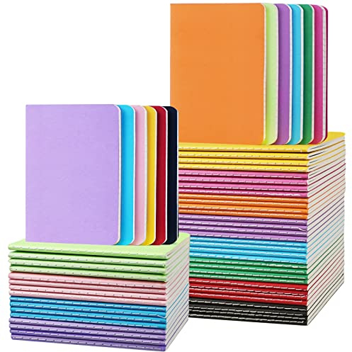 Gwybkq Small Lined Notepads Bulk 60 Pack (30 Sheets/60 Pages) Mini Journal Pocket Notebooks Set Colorful Cover Notebooks for Kids 3.5 x 5.5 Inches