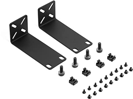 PhyinLan Rack Mount Kit, verstellbare Rack-Halterungen für Netgear, Cisco, D-Link, TRENDnet und HP-Produkte, Befestigung von 10,6-Zoll Breiten bis 19-Zoll-Geräten, Verstellbarer Lochabstand 14-30mm