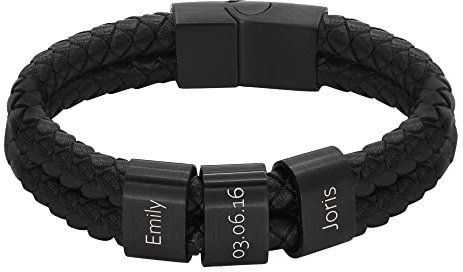 heideman ars gratia artis - Leder Armband Herren - Personalisiertes Geschenk Für Männer, Geburtstagsgeschenk Für Männer, Bräutigam, Hochzeit, Vatertag, Weihnachten