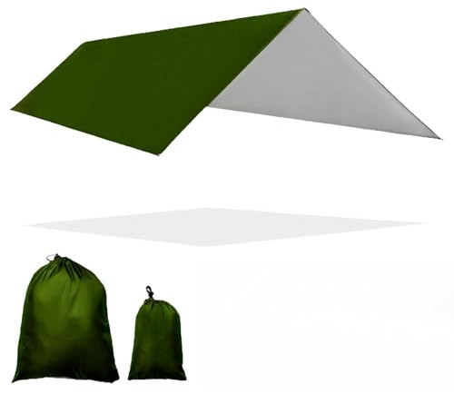 Fay Bless Bâche Anti-Pluie, 3x3m, Tarp Camping Léger Portable pour Hamac, Imperméable Protection Contre Pluie Soleil Anti-UV, pour lRandonnée, Extérieures, Pique Nique