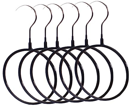 PRETYZOOM Organizador de Perchas de Aro para Armario 5 Piezas Acero Inoxidable Negro Resistente Corrosión para Corbatas Cinturones y Bufandas Uso en Dormitorio