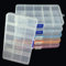 Diompirux Lot de 6 Boîte de 15 Compartiments Rangement Plastique, avec Transparent Séparateurs Réglables, Plastique Rangement pour Artisanat Bijoux Perles, pour Bijoux, Boucles, Petites Pièces
