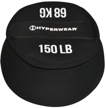 HYPERWEAR Boulder Strongman Sandsack, robuste Neopren-Workout-Tasche für Kraft- und Ganzkörpertraining (22,7–90,7 kg), Schwarz, 150 LB / 68 KG