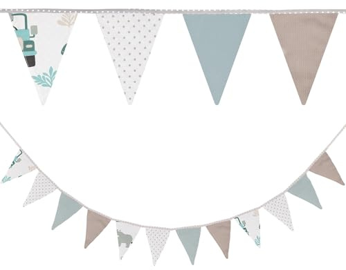 Bandierine per la cameretta dei bambini - Ghirlanda di gagliardetti Bandierine di compleanno per esterni Decorazione in tessuto 350 cm 12 triangoli (15 cm x 22 cm) Africa