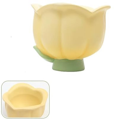 QIJIAYU Caja de Dulces con Forma de tulipán, Tarro de Resina con Flores para almacenar bocadillos, Adorno Decorativo para la Entrada, Llavero