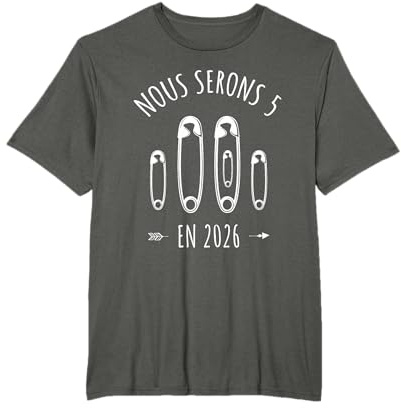 Nous Serons 5 en 2026 - Annonce Grossesse 3eme enfant T-Shirt