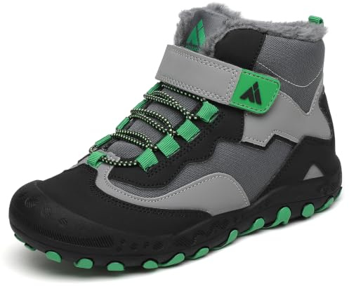 Mishansha Botas de Nieve Niño Botas Antideslizantes, Negro 29