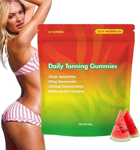 Tanning Gummies, Vacker Färg, Närande Hud, Betakaroten, Antioxidanter