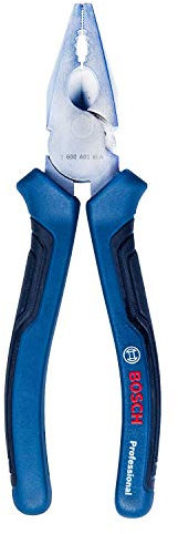 Bosch Professional Alicate universal, cromo vanadio, mango softgrip, Azul, Alicates combinados de 180 mm