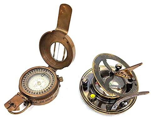 Koppar antik svart storlek 7,6 cm mässing solur kompass antik finish nautisk maritim armékompass av militär storlek 7,6 cm handgjorda material: mässing, stål