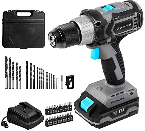 Cecotec Trapano Avvitatore e Perforatore a Batteria CecoRaptor Perfect Drill 2020 Brushless Ultra. Batteria 20V e 2000 mAh, Velocità senza Carico di 2000 rpm, Coppia Massima di 46 Nm, 25+1 Posizioni