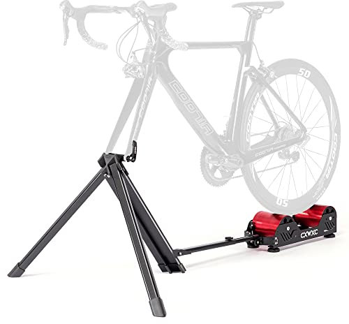CXWXC Allenatore a rulli per bicicletta con regolazione a 5 marce, pieghevole in acciaio per bicicletta da 16 a 29 pollici, per allenamento in bicicletta a casa, per interni