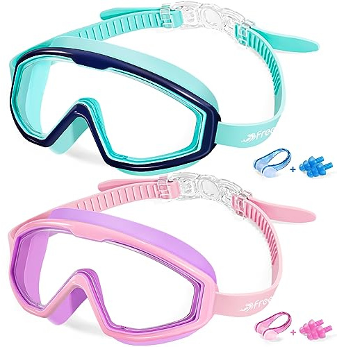 Freela Swim Goggles Swimming Goggles for Kids 6-14 4-7 8-12 3-6 2-4 3-5 3-10 4-8 Age 3 4 5 Year Old Toddler Pool Water Clear Beach Goggles Boys Girls Youth Childrens Child Anti Fog