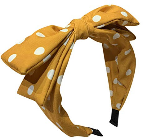 Fußball Wand Punkt verknüpfte Frauen Sommer Haare Beach Polka Accessoires Haarreif für das Headband Headband Paintball Helm (Yellow, One Size)