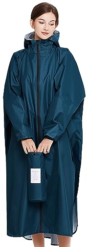 LHHMZ Waterproof Rain Poncho for Women Outdoor Hooded Rain Jackets Reusable Lightweight Outdoor Long Rainwear Raincoats