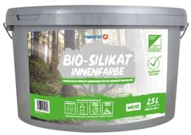 Farbklecks24 Bio-Silikat Innenfarbe 2,5L weiss, Wandfarbe, Silikatfarbe innen, für Allergiker empfohlen