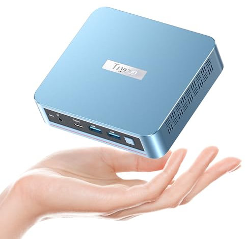 Trycoo WI-6 Mini PC 16 GB RAM 512 GB M.2 SSD, Intel 12. Generation N95 (bis zu 3,4 GHz) Mini Computer, 4K Mini Desktop PC Win 11 Pro, Gigabit-Ethernet/WiFi/BT/2* HDMI/USB-C, für Alltag Verwende