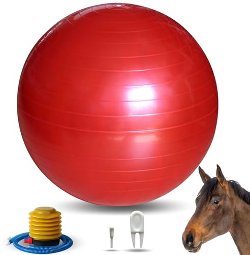 RideFound 40 Inch Horse Play Balls, Herding Ball for Horse Goats-Mega Equine Ball Horses Soccer Balls for Play Training -Red