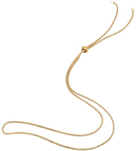 Beebeecraft 1 boîte de 3 colliers Réglables à Curseur 304 colliers Coulissants en Acier Inoxydable avec Chaînes de Boîte Colliers et Bouchon Coulissant Colliers de Perles DIY 30.08 pouce (76.4 cm)