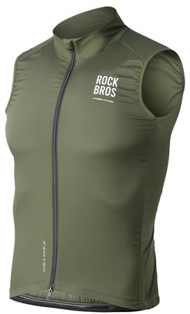 ROCKBROS Road-to-Sky cykelväst för män vindtät lätt cykelväst UV-skydd löpning väst ärmlös jacka fukttransporterande snabbtorkande vår höst S-XXL, gRÖN, XXL