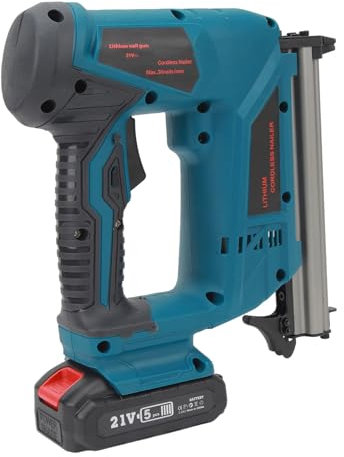 Cloueur électrique 100 Clous pour Menuiserie et Tissus D'ameublement, Agrafeuse électrique 2,0 Ah avec Batterie, Chargeur et Clés pour Clous 422J 419J 416J 413J 410J (Prise UE