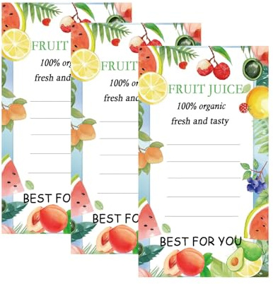 300 Pcs Plastic Juice Bottle Labels 1.6x2.4 Inch Self-Adhesive Labels Bottle Stickers for 12oz 8oz 4oz Juice Bulk Containers Smoothie Bottles