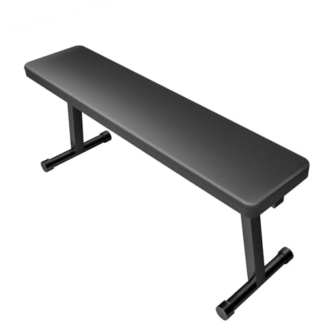 wicoanox Banc de musculation plat pliable, banc de musculation à domicile, assemblage facile, banc de musculation noir
