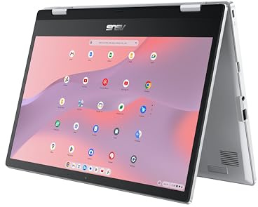 ASUS Chromebook Flip CX1 Convertible Laptop, 14 FHD NanoEdge 360-degree Touchscreen, Intel Celeron N4500 Processor, 128GB eMMC Storage, 8GB RAM, ChromeOS, Transparent Silver, CX1400FKA-AS88FT