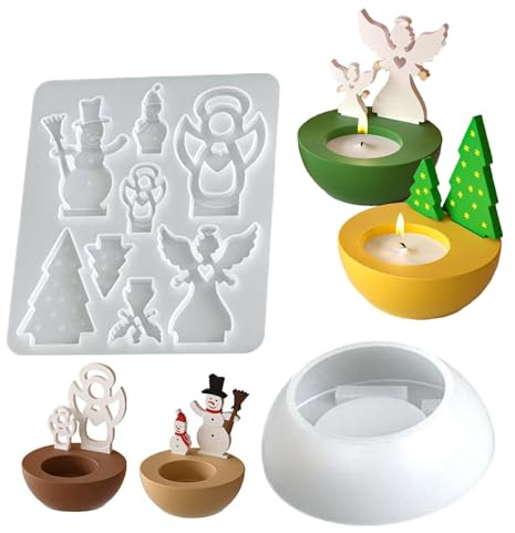 Nudorpn Molde Para La Fabricación De Velas Y Candelabros - Molde De Gypse Para Fundición Y Moldeo | Forma De Silicona De Navidad Para Moldeo De Resina | Para Artes, Artesanía,