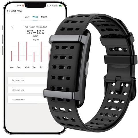 findtime Fitness Tracker Braccialetto tracker di attività senza display Wearable Contapassi frequenza cardiaca Monitoraggio della frequenza cardiaca Wristband Nylon Smart Band Modalità Multisport Nero
