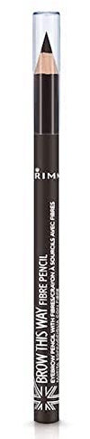 Rimmel London Brow This Way Fibre Pencil, Softly Defines and Thickens Eyebrows, Dark, 1.1 g
