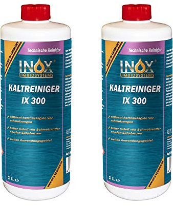 INOX® IX 300 Kaltreiniger 2x1L - Motorrad Reiniger entfernt Öl, Teer & Fett rückstandsfrei - nicht korrosiver Auto Reiniger - hochwirksames Motor Reinigungsmittel