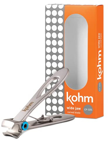 Nail Clippers, Kohm CP-120L 5mm Heavy Duty, Wide Jaw Super Sharp Nail Clipper for Thick Toenails or Tough Fingernails for Men, Seniors, Adults
