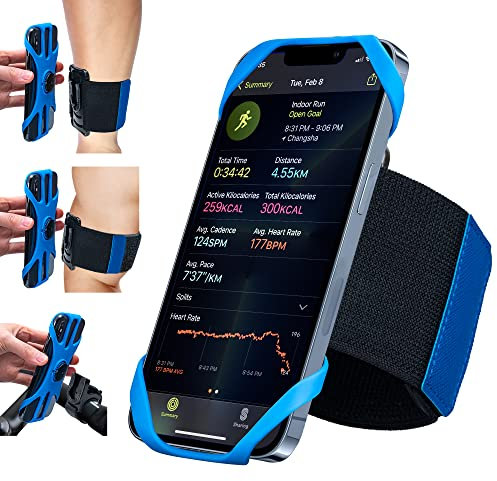 Cikyner Brazalete Deportivo para Correr, 3 en 1 Brazalete Deportivo para Teléfono para Bicicleta 360 ° Giratorio y Desmontable Brazalete Corriendo para 4.5-7 '' iPhone para Gimnasio Correr