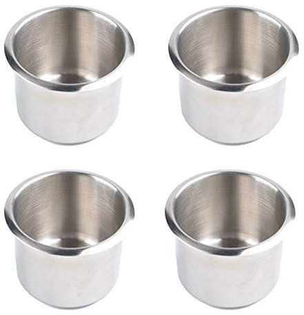 Dasing Lot de 4 porte-gobelets universels en acier inoxydable de 68 x 55 mm pour table de poker, canapé, camping-car, bateau, yacht, voiture